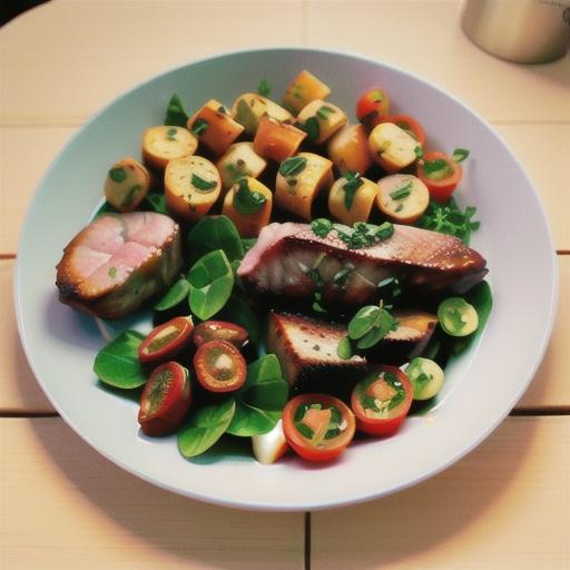 Barbecued lamb and watercress salad