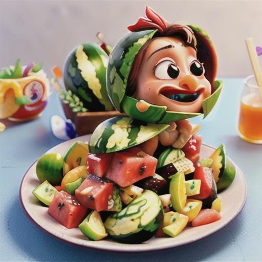 Watermelon chicken salad