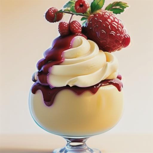 Lemon Bavarian Cream with Raspberry Sauce