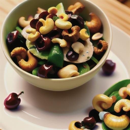 Gluten-Free Wild Rice Salad with Chanterelles, Sour Cherries and Cashew Sour Cream