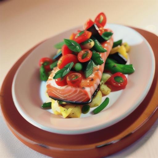 Skinny Salmon with Marjoram-Dijon Tomatoes