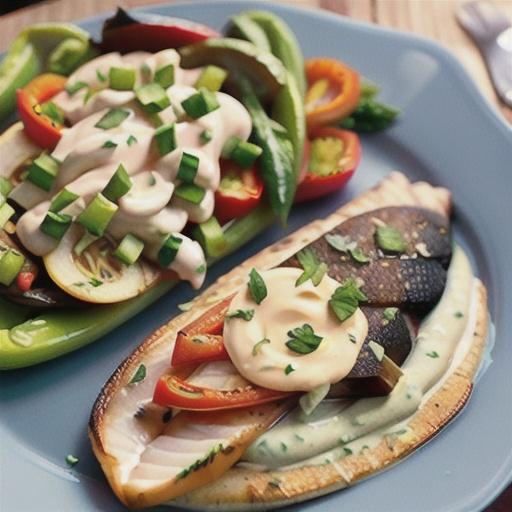 Fish Fillets with Roasted Red Pepper Mayonnaise