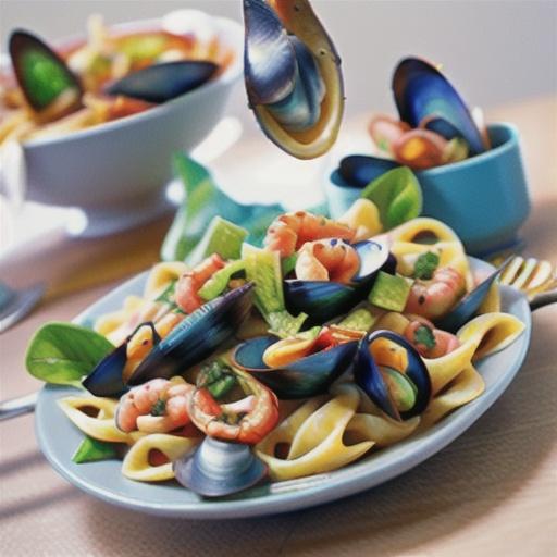 Linguine with prawns & mussels