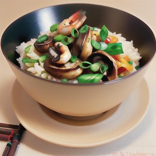 Chinese-style mushroom rice