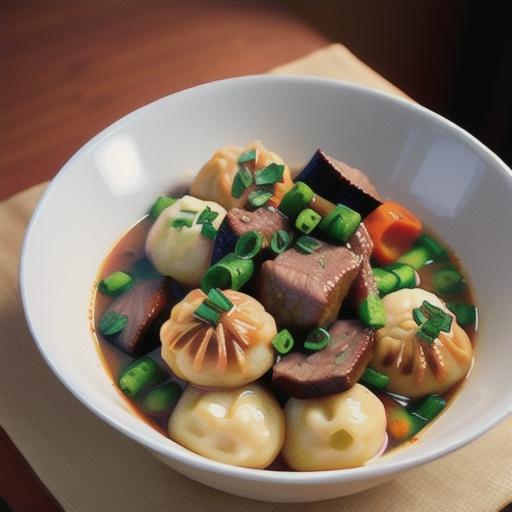 Braised beef with dumplings