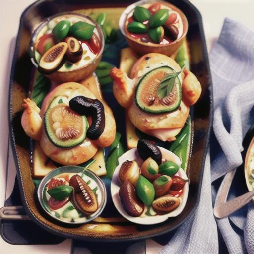 Baked chicken with caramelised figs