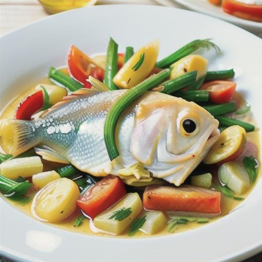 Steamed fish with fennel & white wine