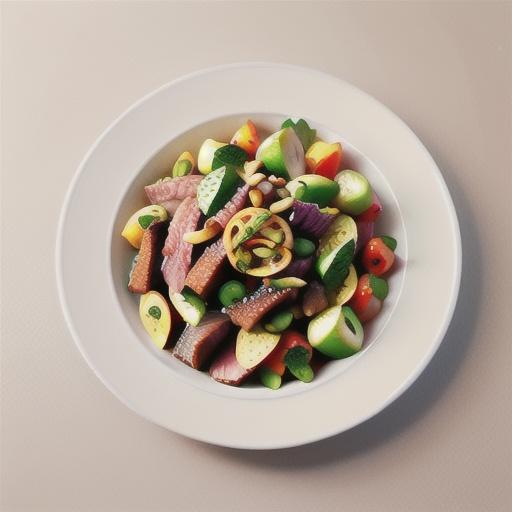 Corned beef with apple and walnut coleslaw