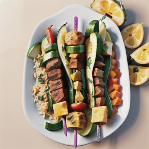 Jamaican kebabs with tropical rice recipe