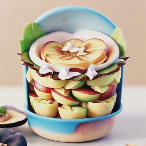 Apple and yoghurt flower