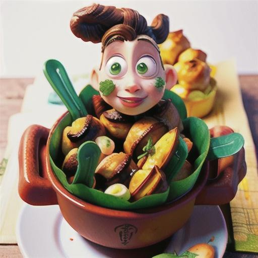 Pastry puffs with roast beef, sweet potato and baby rocket