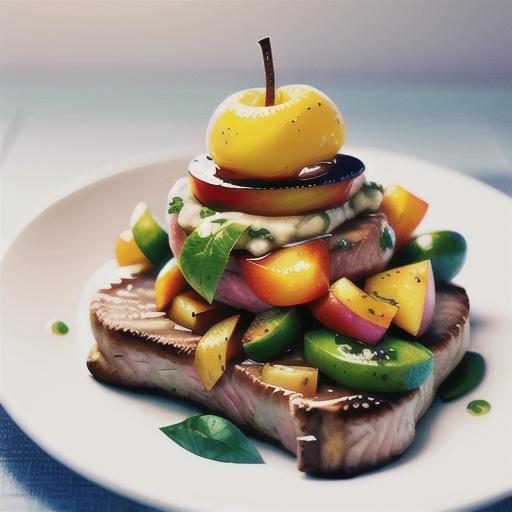 Steak with nectarine & lime salsa