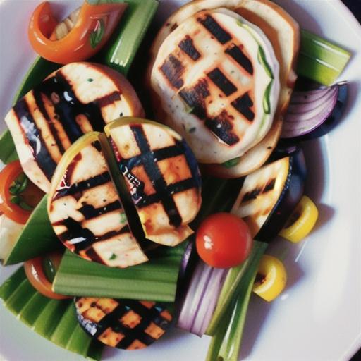 Char-grilled lamb and eggplant salad