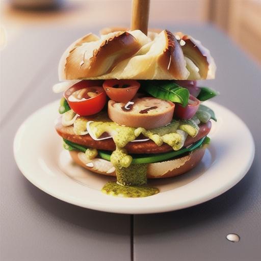 Toasted Pesto-Chicken Sausage Sandwiches