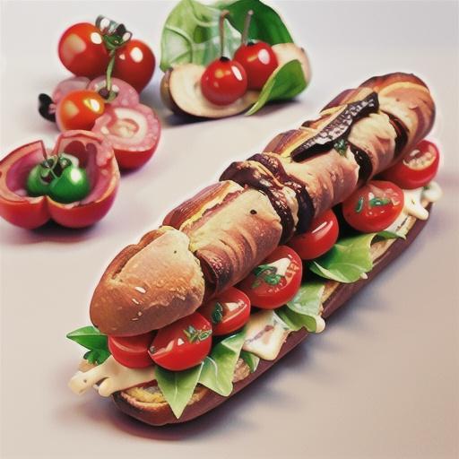 Roasted cherry tomato and brie baguette