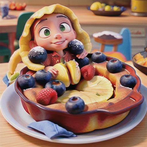 Dutch Baby with Banana-Berry Compote