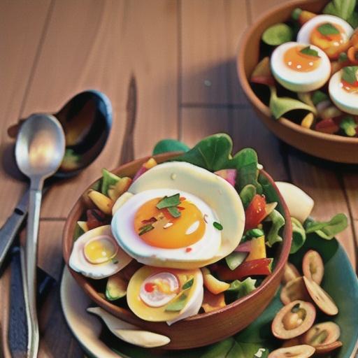 BLT salad with poached eggs