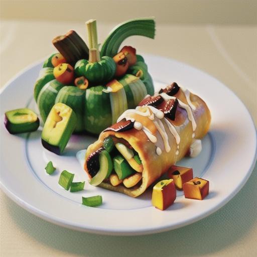 Leek, pumpkin & goat's cheese strudel