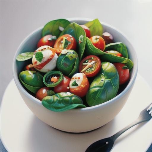Spinach, oven-roasted tomato & bocconcini salad