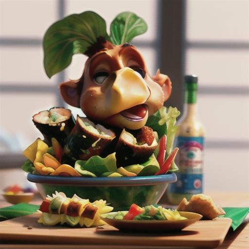 Asian-style chicken salad rolls