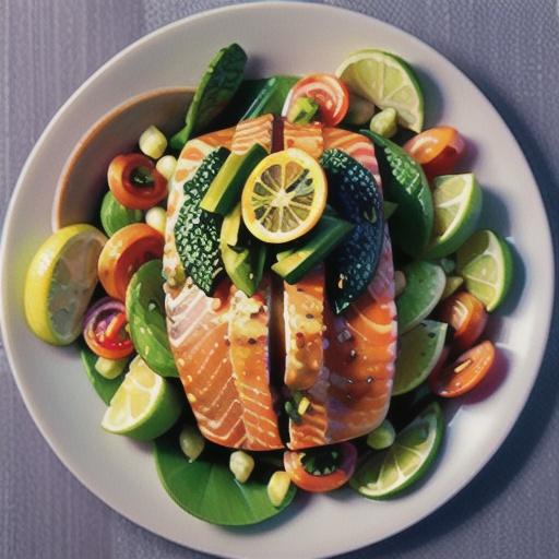 Salmon with cauliflower larb salad recipe