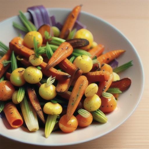Roasted Carrots and Onions with Fennel Fronds and Honey
