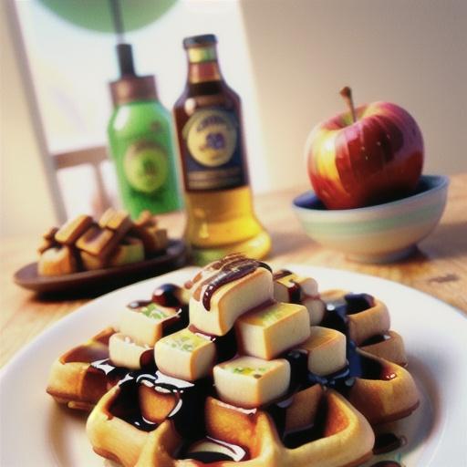 Apple Cinnamon Waffles with Cider Syrup