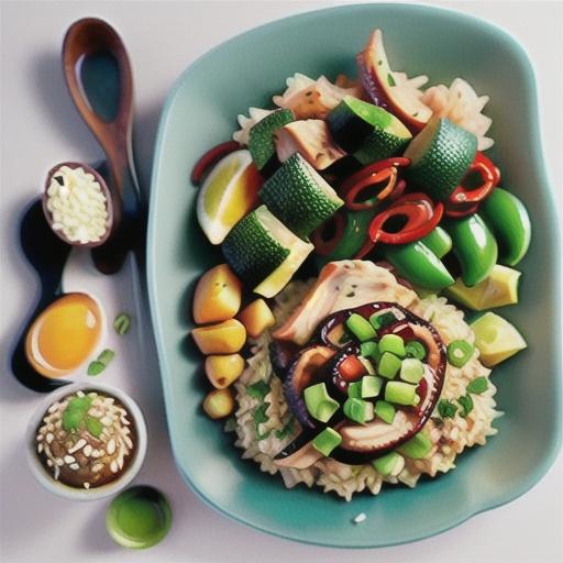 Teriyaki chicken and brown rice salad