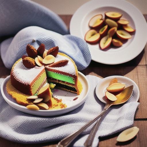 Winter ginger, pear and almond cake