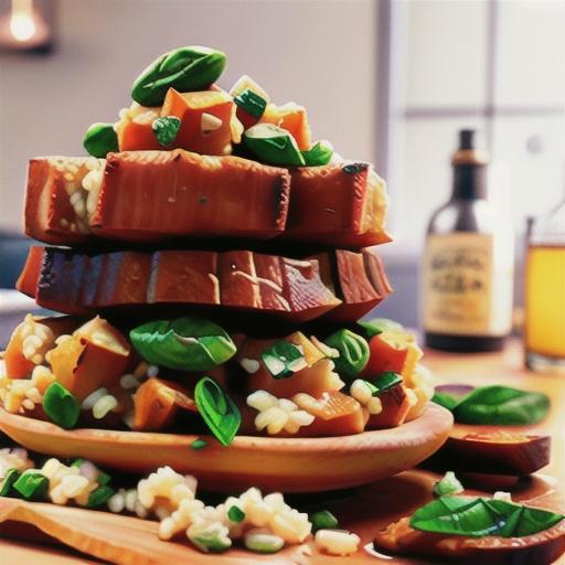 Sweet potato & spinach risotto with lamb cutlets