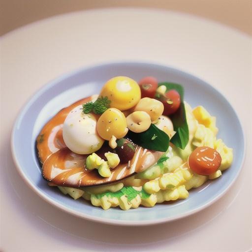 Perfect scrambled eggs with salmon pearls