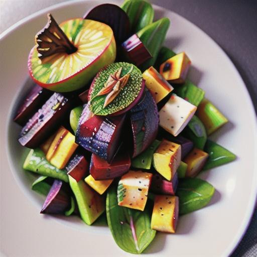 Roast beetroot & apple salad with poppy seed dressing
