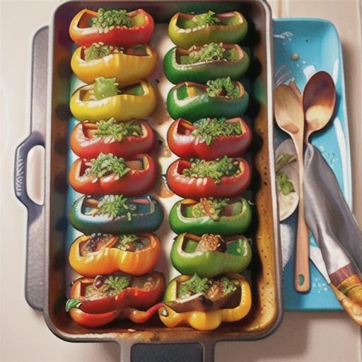 Teriyaki Beef Stuffed Peppers (Cooking for 2)
