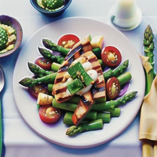 BBQ asparagus caprese salad recipe