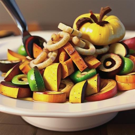 Spiralized Roasted Vanilla Sweet Potatoes and Apples