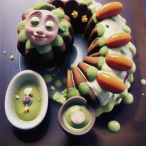 Matcha and mandarin bundt cake