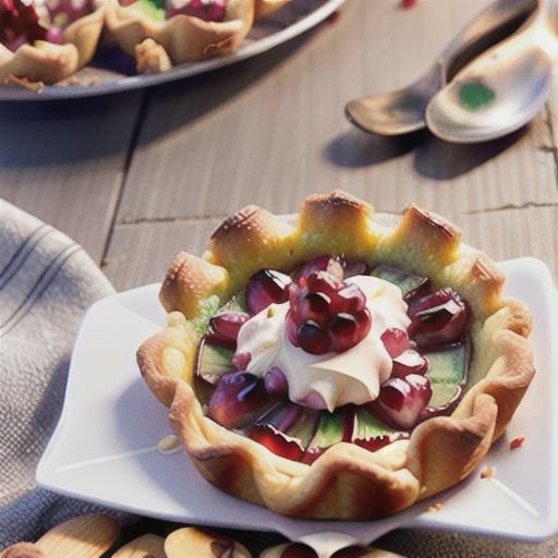 Pomegranate and almond tartlets
