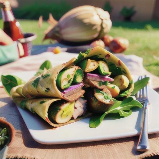 Beef, artichoke and rocket pesto wraps