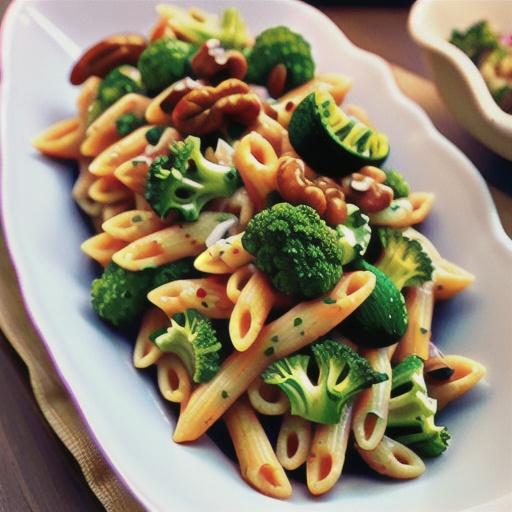 Broccoli-Walnut Mostaccioli Salad