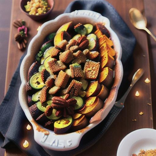 Roasted Sweet Potato Casserole with Pecan Crumble