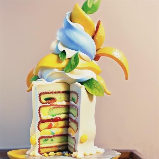 Citrus Cake with Lemon Whipped Cream Frosting