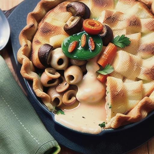 Chicken casserole with mushrooms and carrots