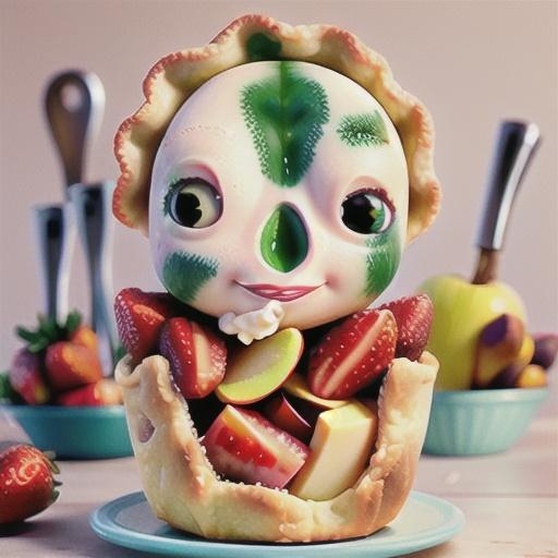 Strawberry, rhubarb and apple pie