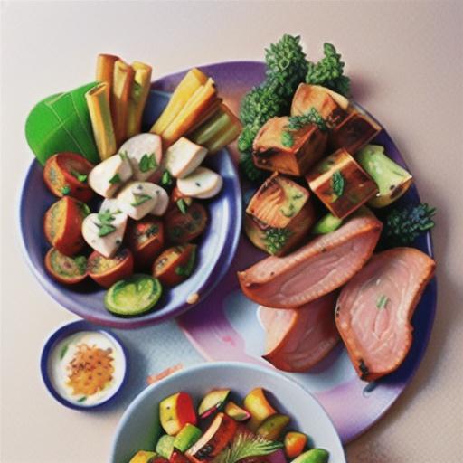 Spiced lamb cutlets with chunky veggie salad