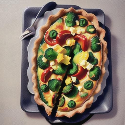 Broccoli, roasted capsicum and feta tart recipe