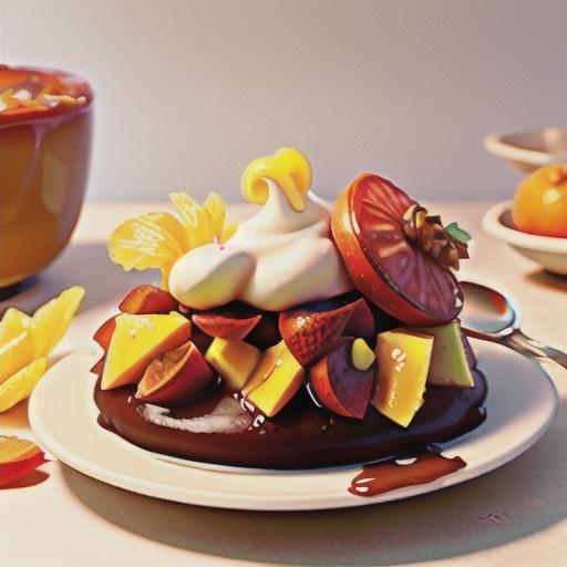 Hidden orange pudding with orange butter