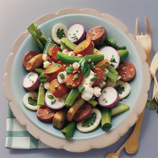 Chorizo and goat’s cheese spring salad