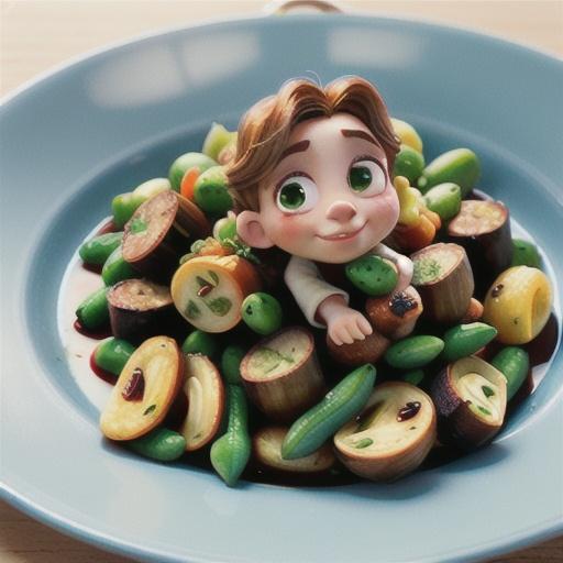 Lamb with herbed beans