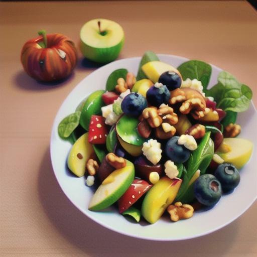 Green Apple Salad With Blueberries, Feta, and Walnuts