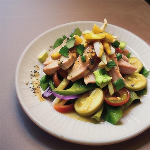 Poached chicken with coleslaw and aioli